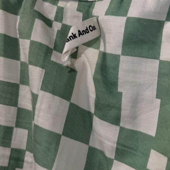 FRANK AND OAK Green Checkered Scandinavian Unisex Pajama Pants-XXS - Picture 7 of 10